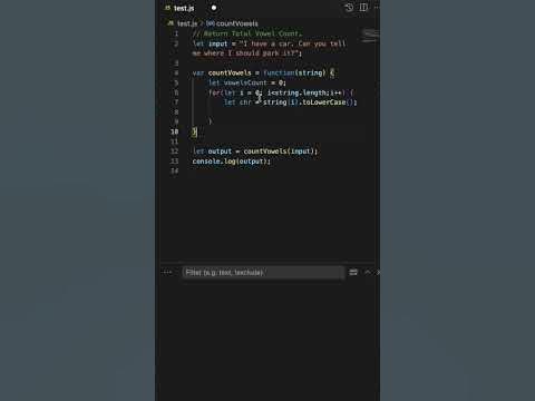 Count vowels into given string without using any function. - YouTube