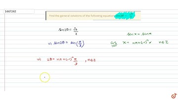 Find the general solutions of the following equation:  ltmath gt  ltmrow gt  ltmi gts lt/mi gt