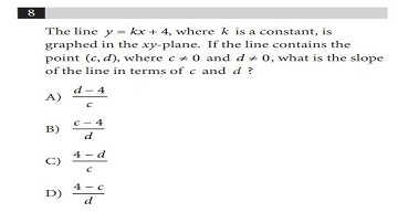 SAT Practice Test #3 Section 3: Math Test – No Calculator #8