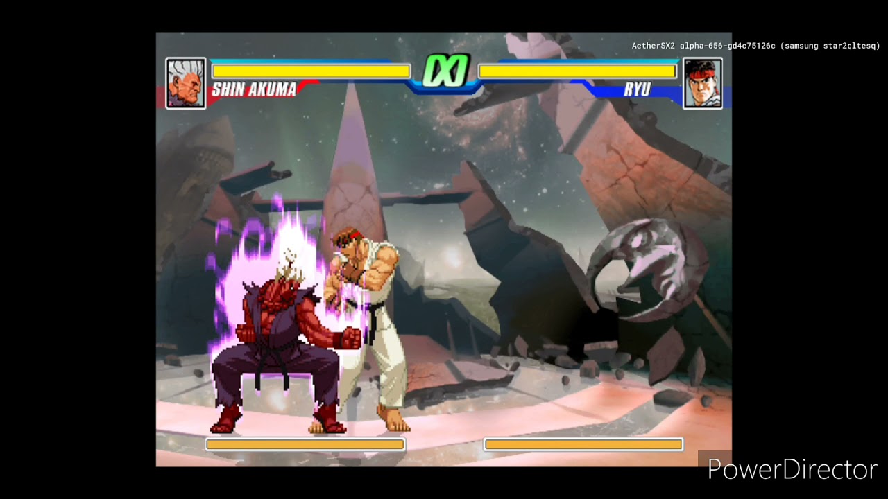 AetherSX2 Ps2 emulator for Android - Capcom Fighting Evolution gameplay on Galaxy S9+