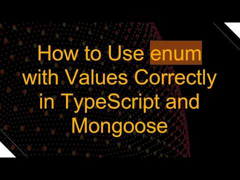 How to Use enum with Values Correctly in TypeScript and Mongoose