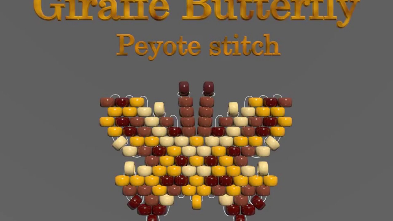 Bead Butterfly Weaving Marathon. Butterfly #6 - Giraffe. Beading Cartoon.