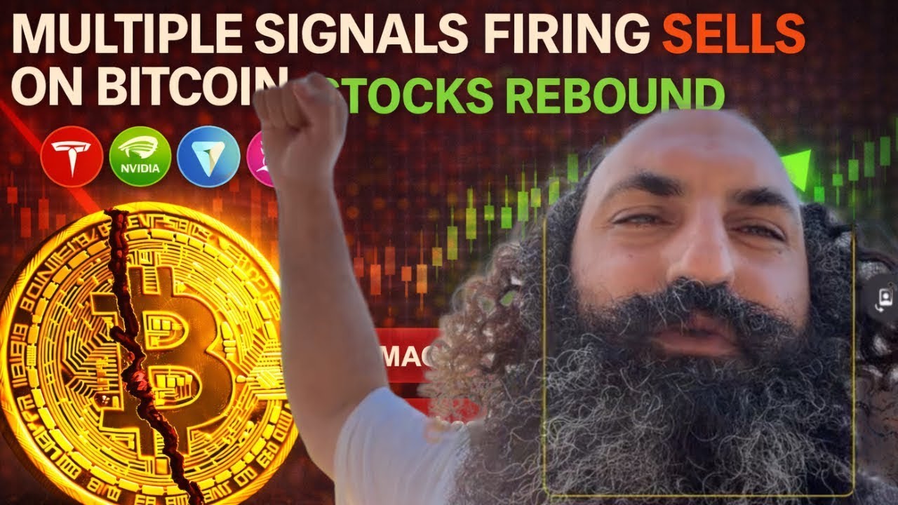 Múltiples señales activan ventas en Bitcoin, las acciones rebotan