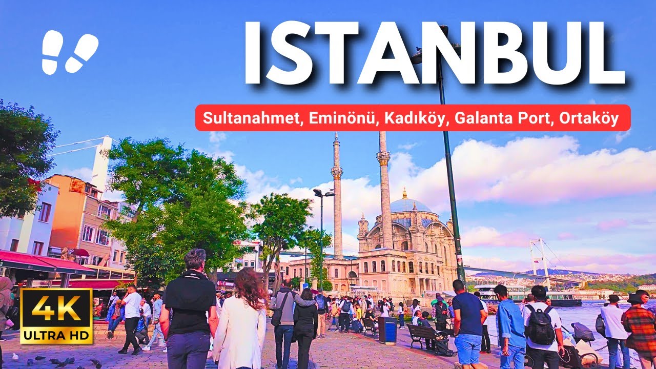 ISTANBUL, Turquie 2025 | Walking Tour 4K: Sultanahmet, Eminonu, Karaköy, Taksim Square, Ortaköy