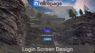Attractive login screen design with Nicepage (no code/ low code app )