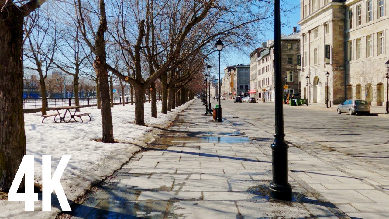 Walk Around The Old Montreal | De La Commune Est | Notre-Dame Est | Spring | Vieux-Montréal | 4K