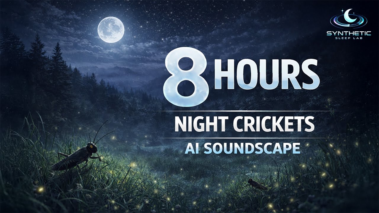 8 HOURS Night Crickets AI Sleep Soundscape 🌙 Black Screen
