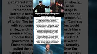 Eminem suddenly stopped mid-performance... after spotting a sign in the crowd that read: "You