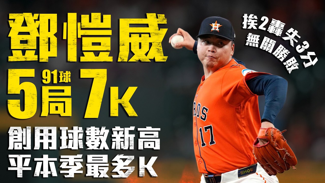 今日鄧愷威！5局狂飆7次三振平本季最多 挨2轟失3分無關勝敗｜MLB天天10場直播鎖定ELTA.tv
