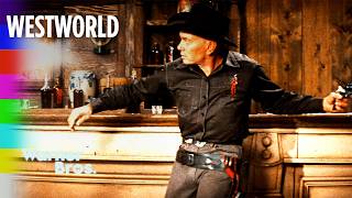 Westworld | The Gunslinger Robot Shootout At Bar | Warner Bros. Rewind