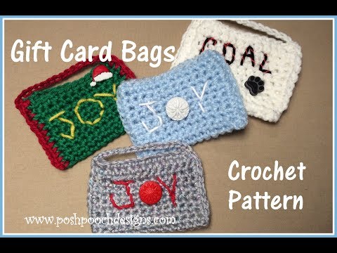 Video Gift Card Bags Crochet Pattern - youtube