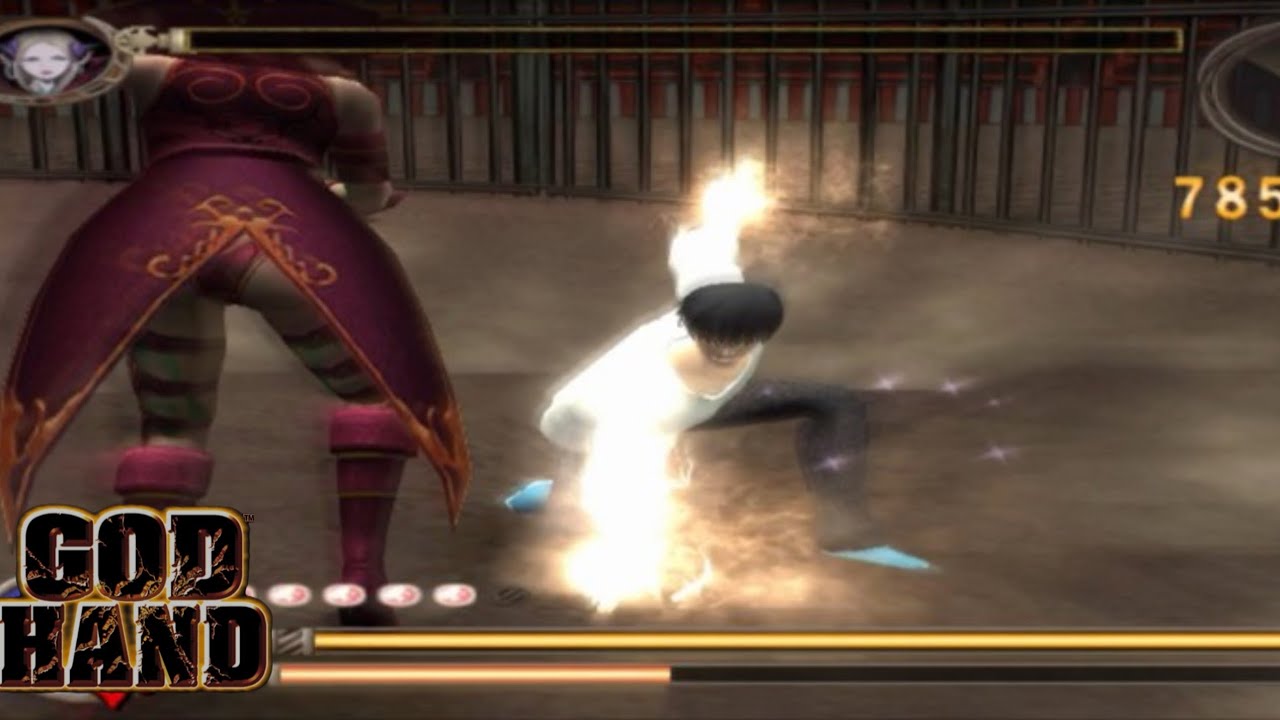 GOD HAND MOD TOJI HARD MODE + SWITCHER COMBO AETHERSX2 GAMEPLAY