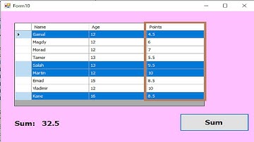 Visual basic .net: how to get the sum of selected rows  datagridView column values