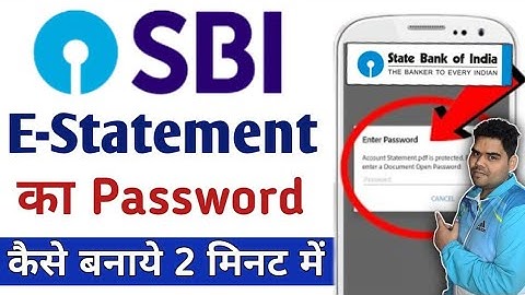 SBI Bank Statement Pdf Password Kaise Banaye | How To Open SBI Statement Pdf Password | SBI