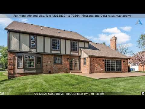 706 Great Oaks Drive, Bloomfield Twp, MI home video tour