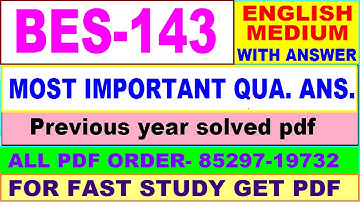 bes 143 important questions / bes 143 previous year question paper in English / bed study material