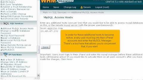 How to add MySQL access hosts in WHM - WHM Service Tutorials