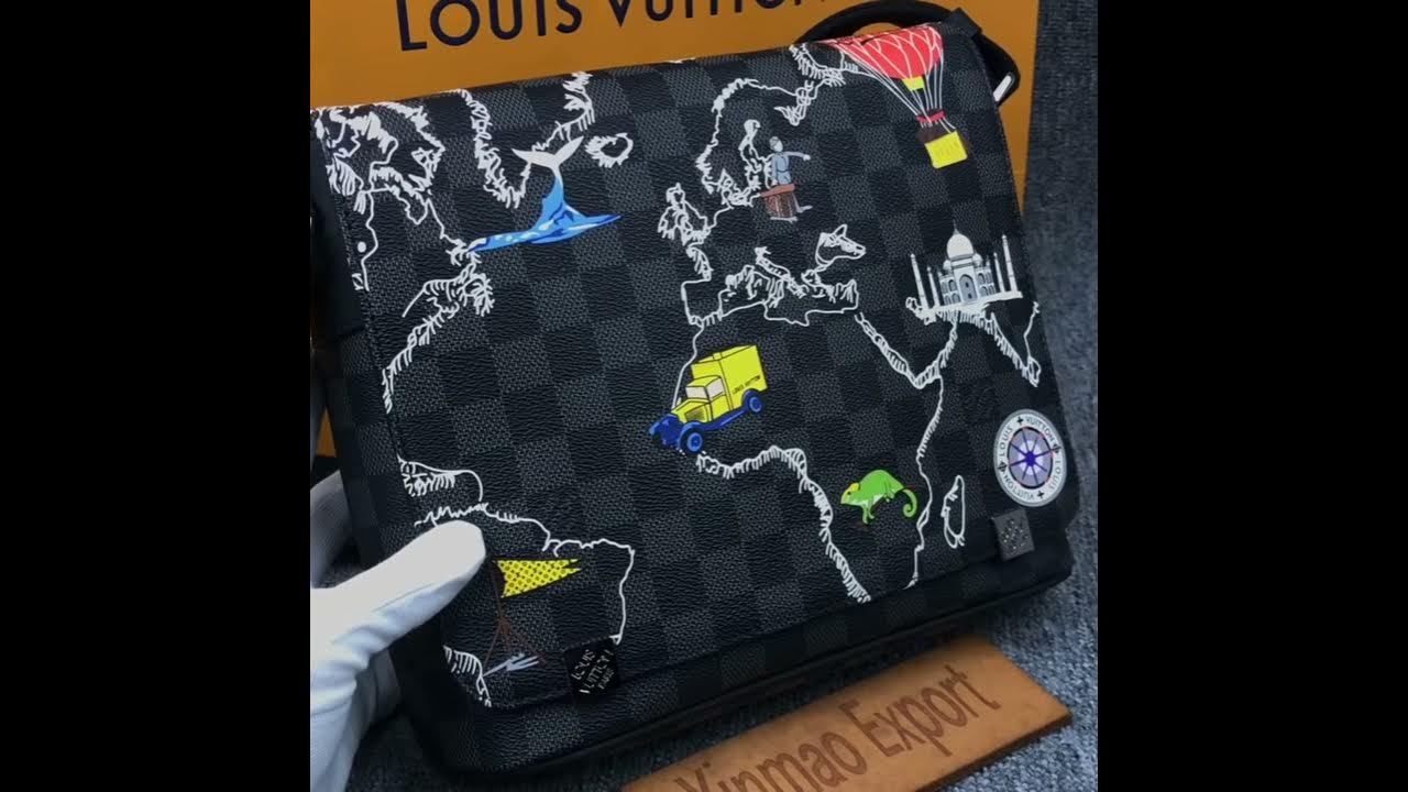 Louis Vuitton, Bags, Louis Vuitton Avenue Sling Bag Damier Graphite World  Map