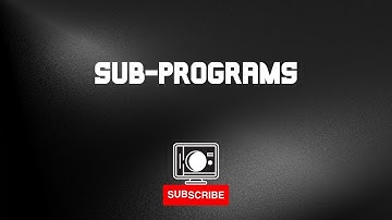 GCSE OCR Computer Science || Sub programs