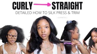 how i straighten my 3c/ type 4a natural hair at home + TRIM MY NATURAL HAIR AFTER ONE YEAR