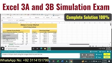 Excel 3A and 3B Simulation Exam #simulationexams #excelexam #3aexam #3bexam #3A #3B #myitlabexcel