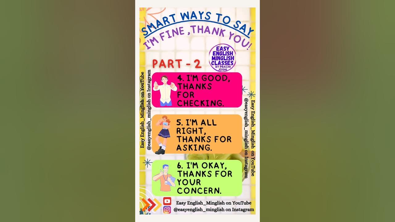 Smart Ways To Say I m Fine Thank You In English Part 2 shorts smart-ways-to-say-i-m-fine-thank-you-in-english-part-2-shorts