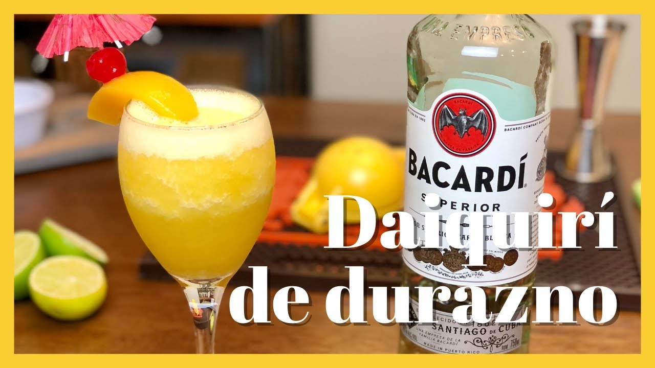 🍑 Cómo Hacer DAIQUIRÍ de DURAZNO Cóctel con Ron y Fruta YouTube