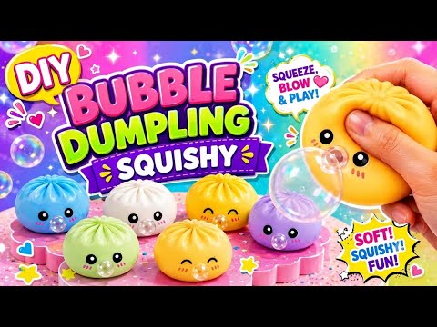 Diy viral bubble dumpling squishy 😱 how to make viral dumpling squishy at home / easy craft ideas
