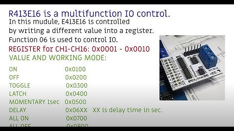 R413E16 R413D08 Multi-function IO Control some basic command 15 06 00 09 03 00 Toggle