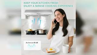 Overview: 30 Inch Under Cabinet Vent Hood with Brighten Light | 550 CFM Large Flow| Ducted/Ductl...