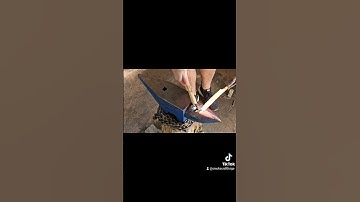 Refining my leaf spring knife before heat treating. #asmr #satisfying #blacksmith #forge #hammer