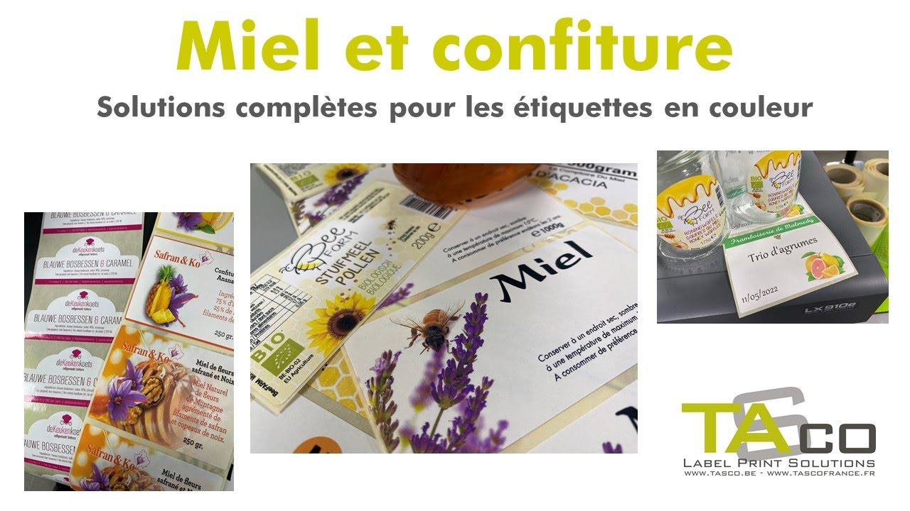 Miel & confiture - Solutions complètes pour les étiquettes en couleur