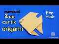 Cara membuat origami ikan | how to make fish with paper