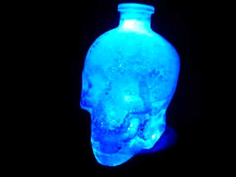 Crystal Head Vodka LumiBottle LED skull bottle - angle view