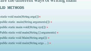 How to write main methods in Java|Different signatures of main methods