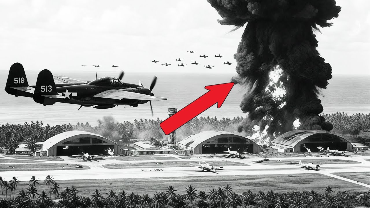 日本机群難以相信竟然有一架P-61戰鬥機在追擊他們──直到80分鐘內4架轟炸機消失無蹤，场面震撼...