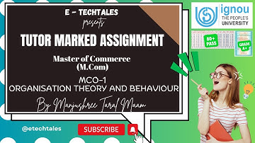 🎓 FREE SOLVED ASSIGNMENTS | IGNOU M.COM 1st SEM | MCO - 1 Organization Theory & Behavior 🎓#ignou
