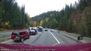 Driver lays over a load of produce on 4th of July pass