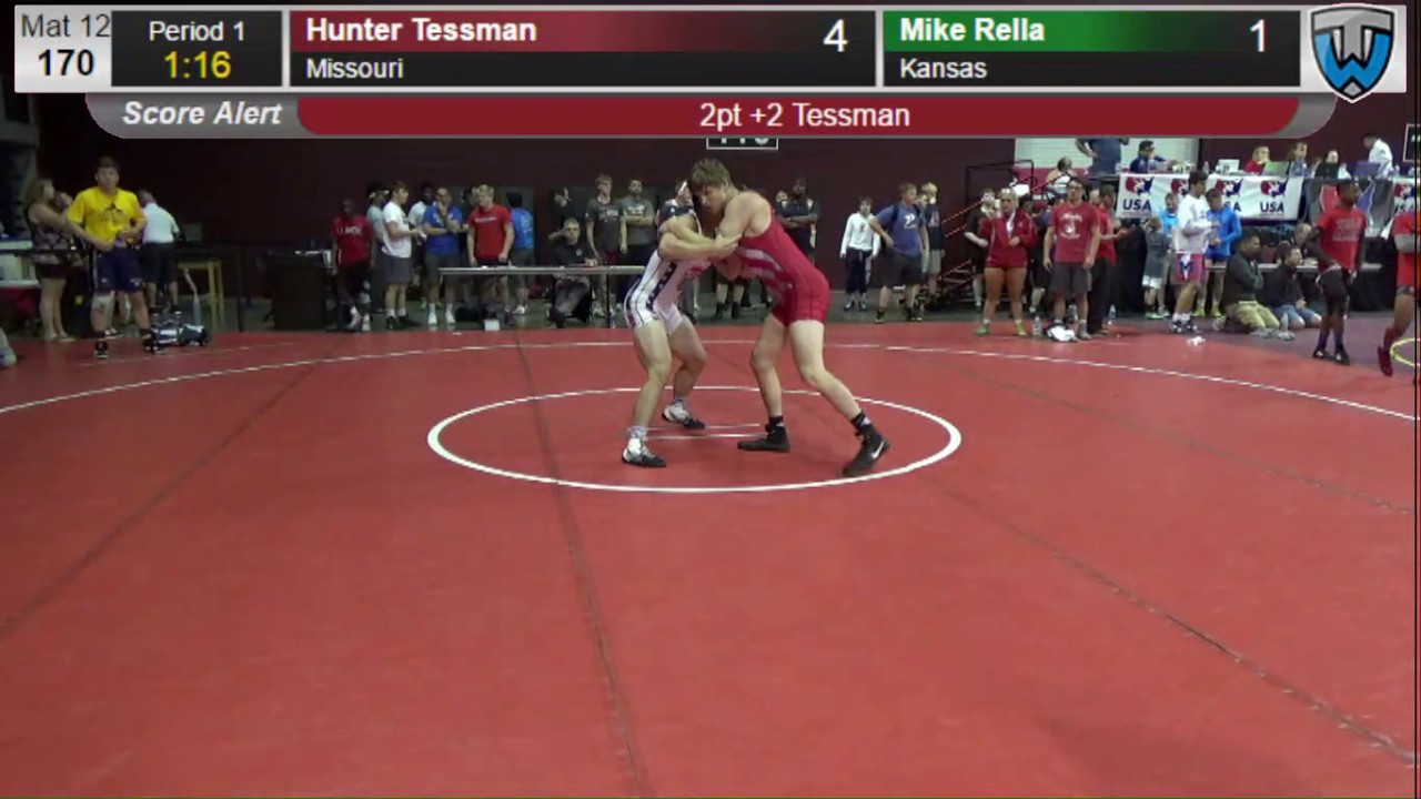 1239 Junior Men 170 Hunter Tessman Missouri vs Mike Rella Kansas ...