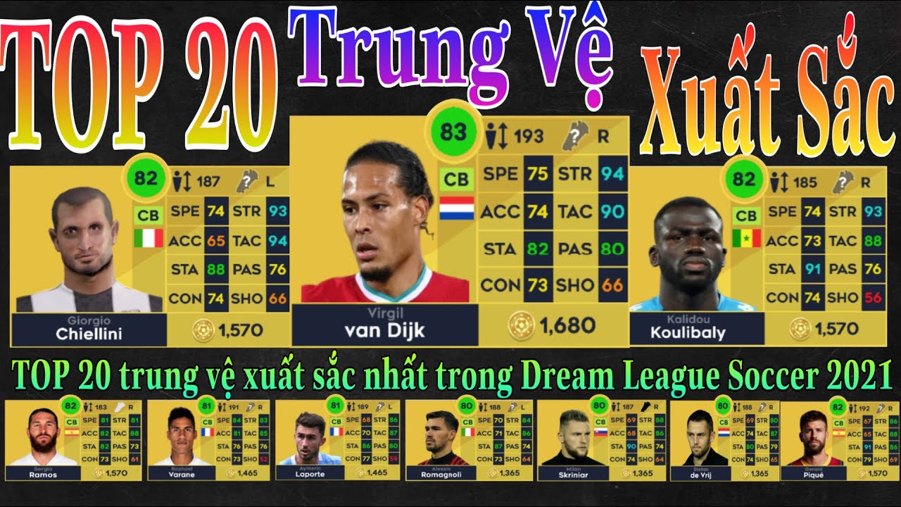 TOP 20 trung vệ xuất sắc nhất trong Dream League Soccer ...