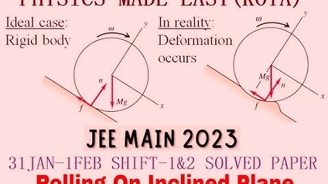 JEE MAIN 2023; 31JANUARY & 1ST FEBRUARY SHIFT-1 & 2; (PCM); COMPOUND MICROSCOPE; ROLLING MOTION;