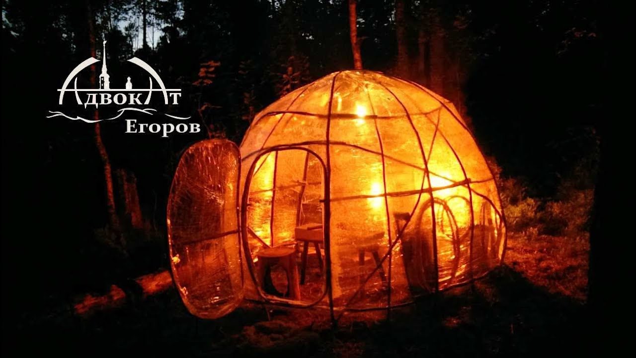 Bushcraft Dome Built From Branches and Plastic Wrap YouTube