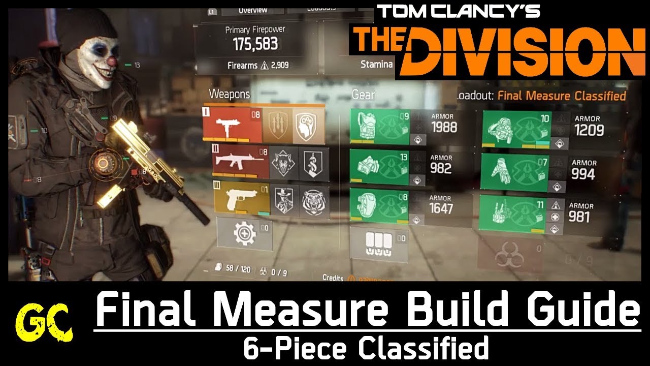 Final Measure Build Guide 6-Piece Classified | The Division - YouTube