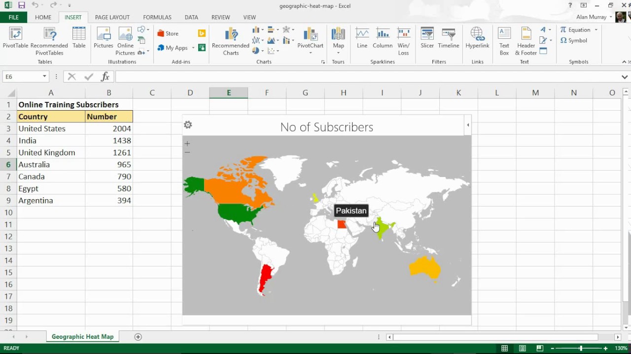 Can you build a map in Excel?