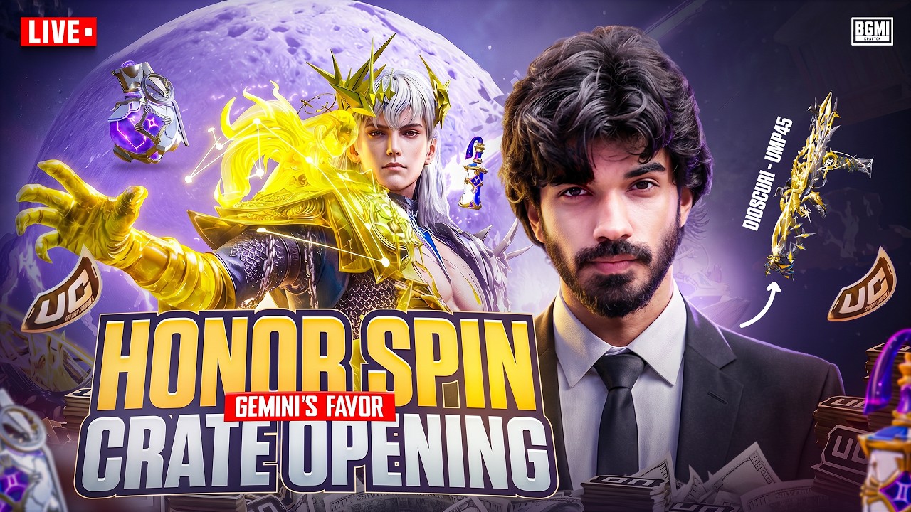 BGMI LIVE HONOR SPIN CRATE OPENING #iQOO #iQOO15R !kick