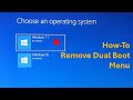 How To Remove Dual Boot Menu Option in Windows | (HINDI)