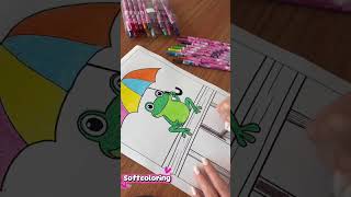 Easy Frog Coloring for Kids! 🐸☂️ Softcoloring