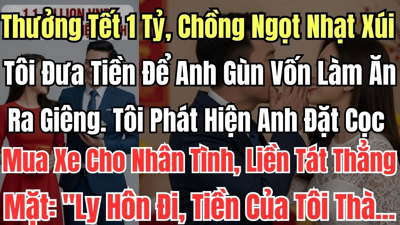 Thưởng Tết 1 Tỷ, Chồng Ngọt Nhạt Xúi Tôi Đưa Tiền Để Anh Gùn Vốn Làm Ăn Ra Giêng. Tôi Phát Hiện Anh