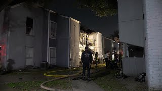 Fire breaks out at mostly vacant apartment building on Corporate Drive