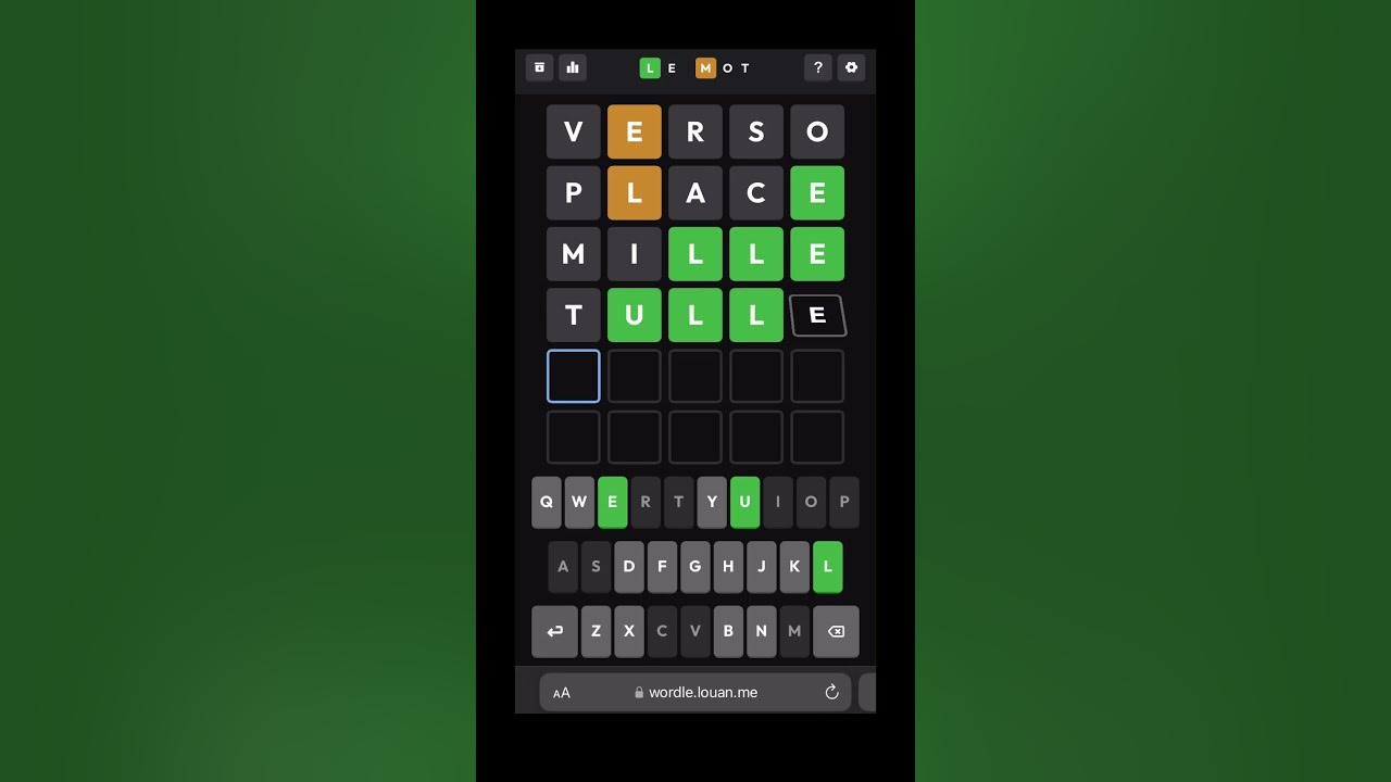 Le Mot French Wordle #407 Feb 20, 2023 YouTube